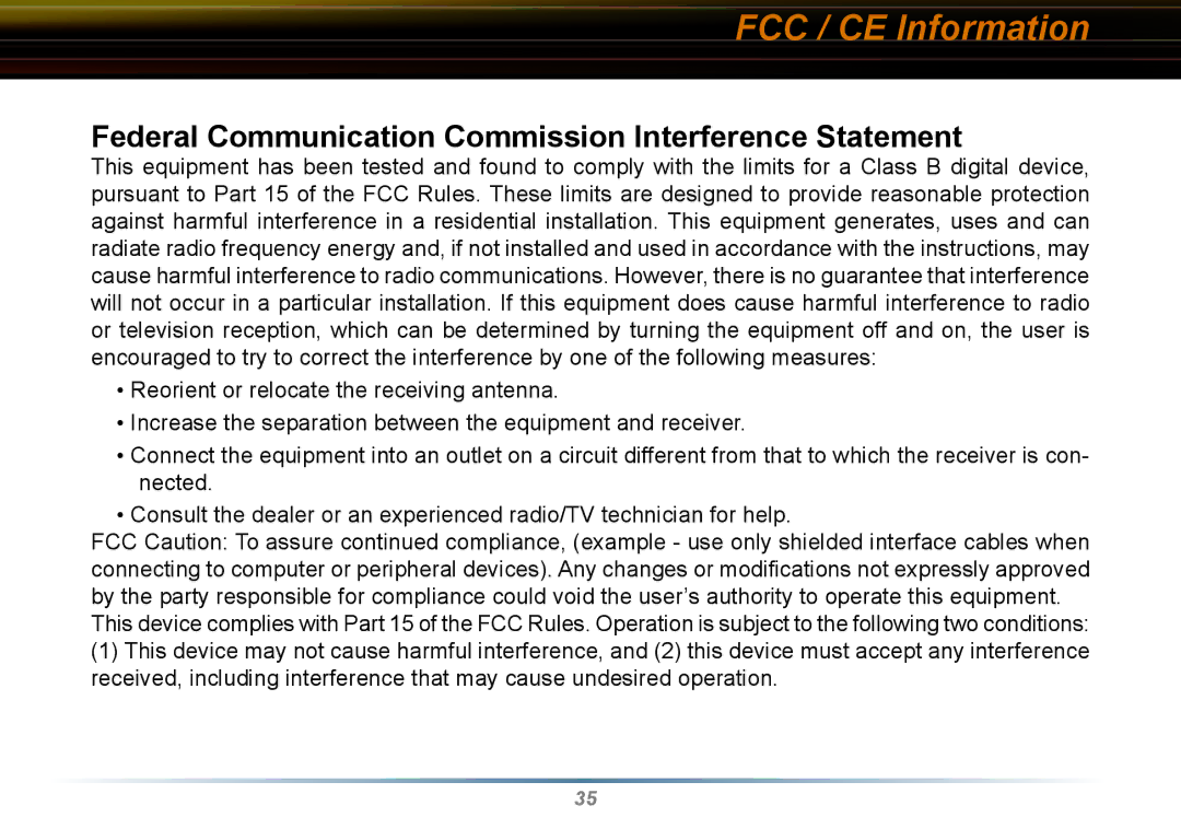 Buffalo Technology WLI2-PCI-G54 user manual FCC / CE Information, Federal Communication Commission Interference Statement 