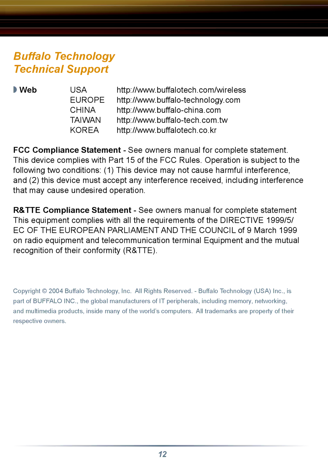 Buffalo Technology WLI2-PCI-G54 setup guide Buffalo Technology Technical Support, Web 