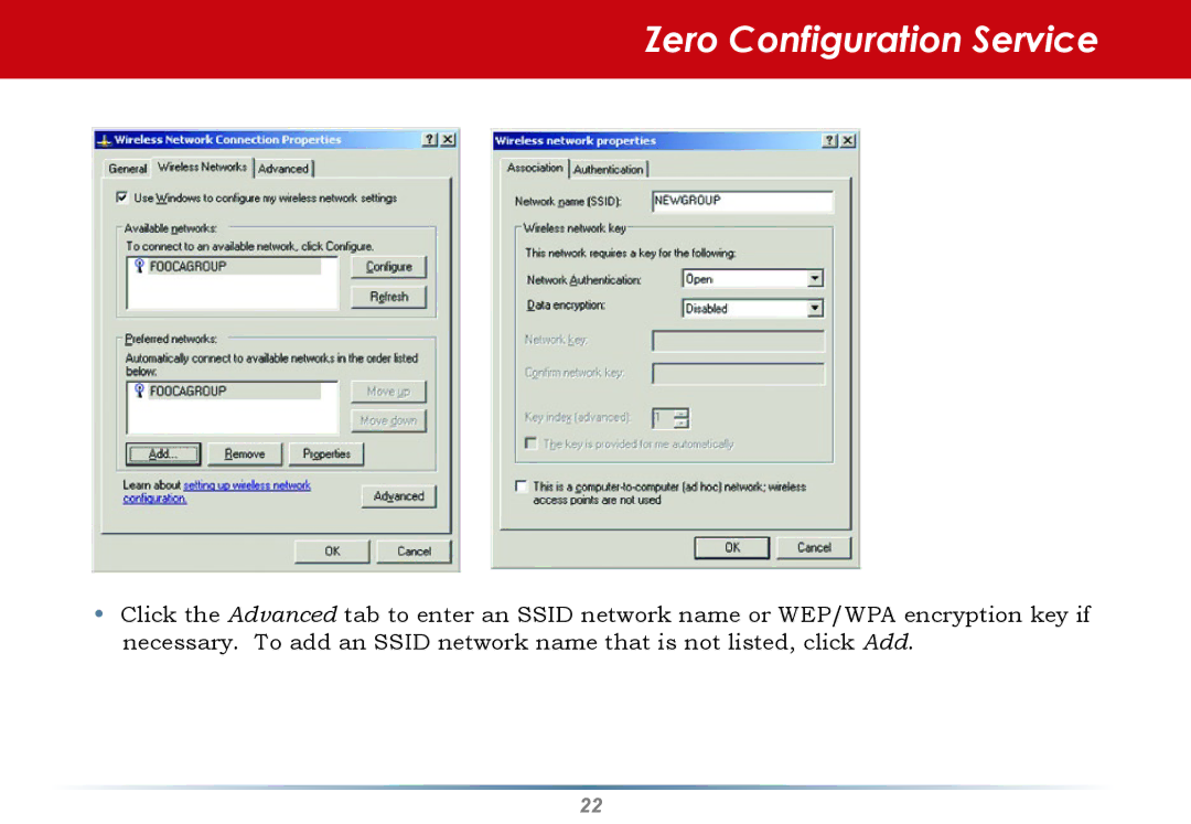 Buffalo Technology WLI2-PCI-G54S user manual Zero Configuration Service 