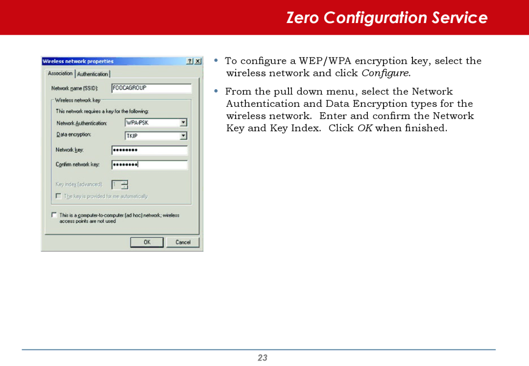 Buffalo Technology WLI2-PCI-G54S user manual Zero Configuration Service 