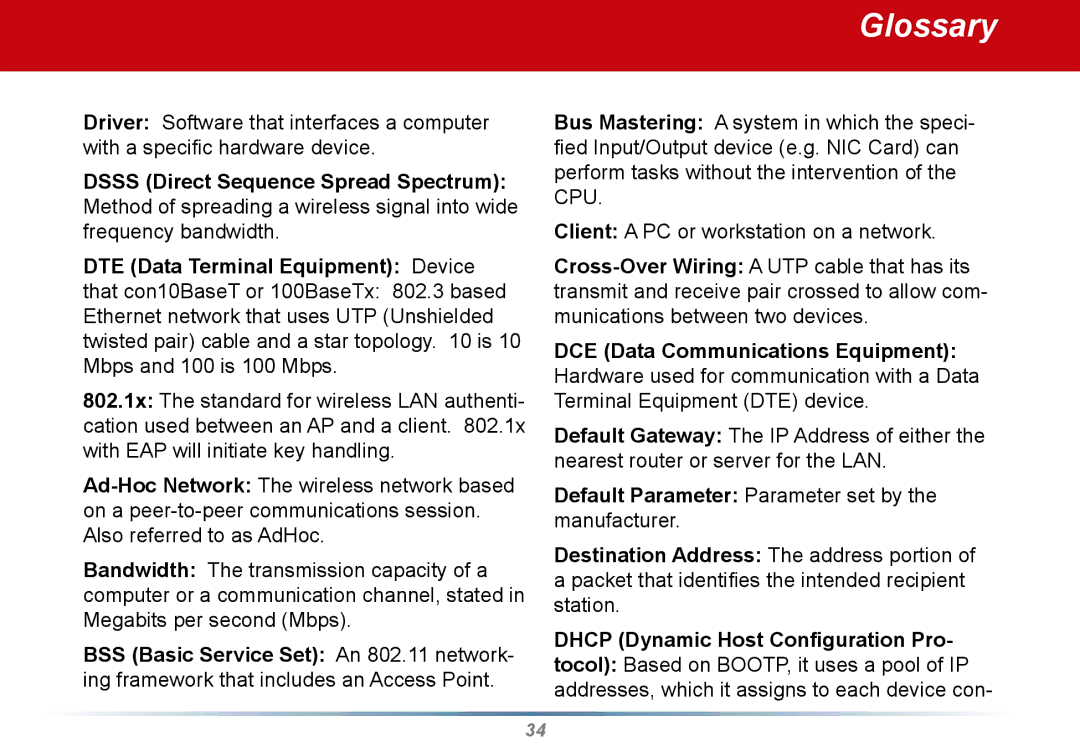 Buffalo Technology WLI2-PCI-G54S user manual Glossary 