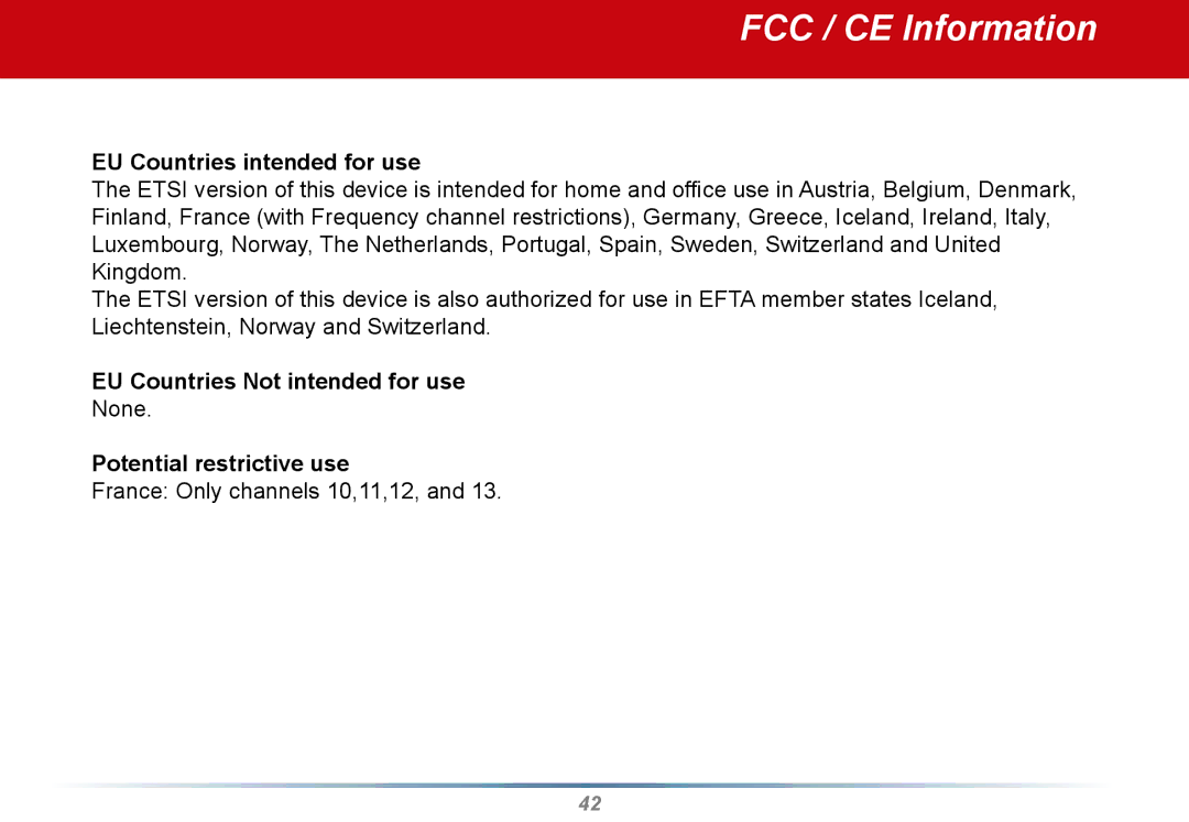 Buffalo Technology WLI2-PCI-G54S user manual EU Countries Not intended for use 