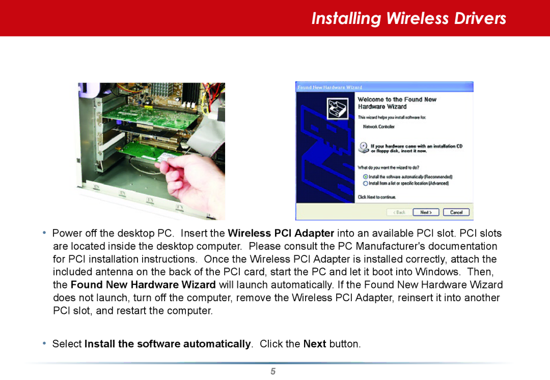 Buffalo Technology WLI2-PCI-G54S user manual Installing Wireless Drivers 