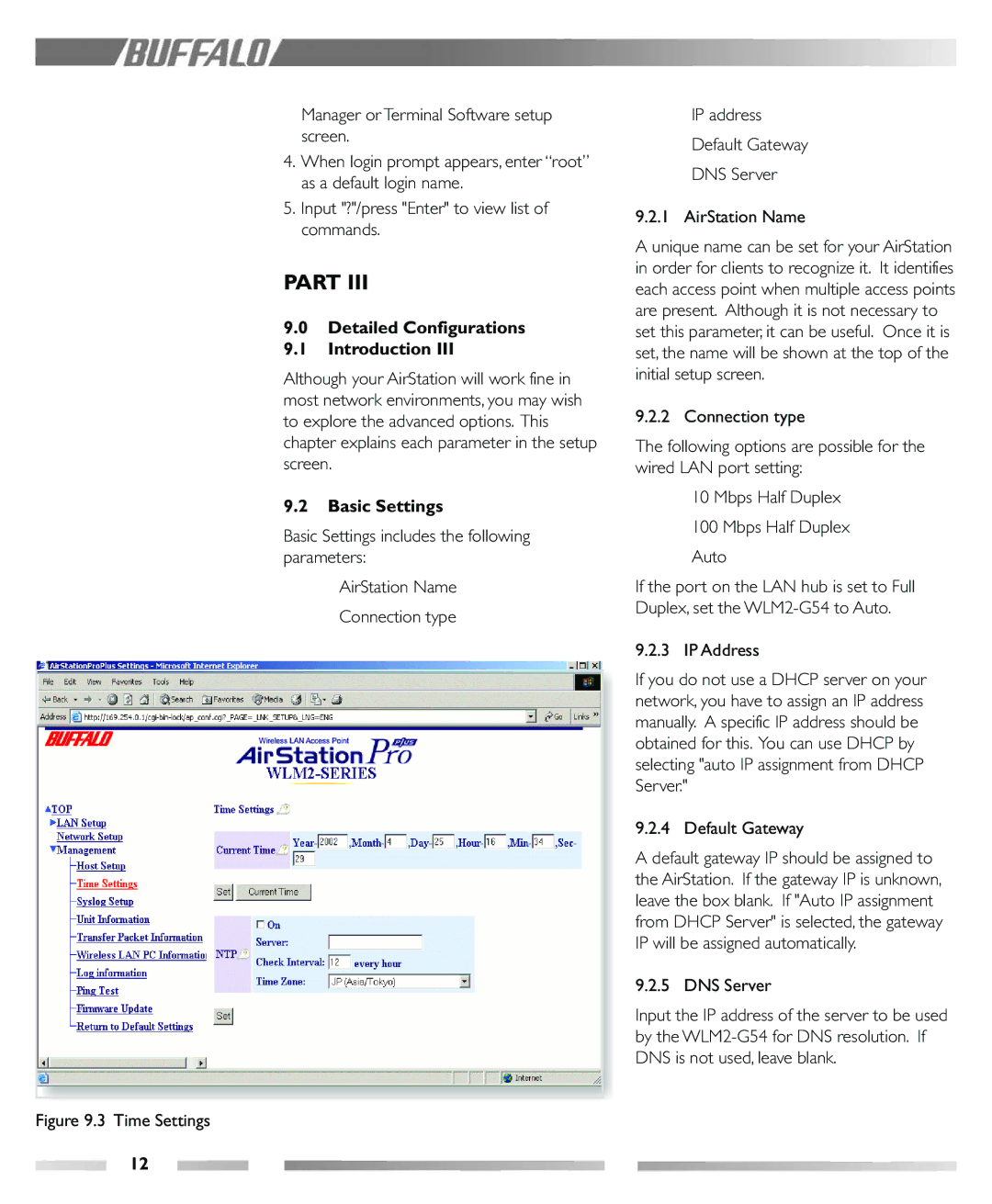 Buffalo Technology WLM2-G54 manual Detailed Configurations Introduction, Basic Settings 