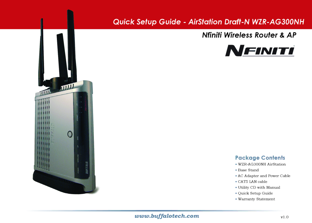 Buffalo Technology setup guide Quick Setup Guide AirStation Draft-N WZR-AG300NH 