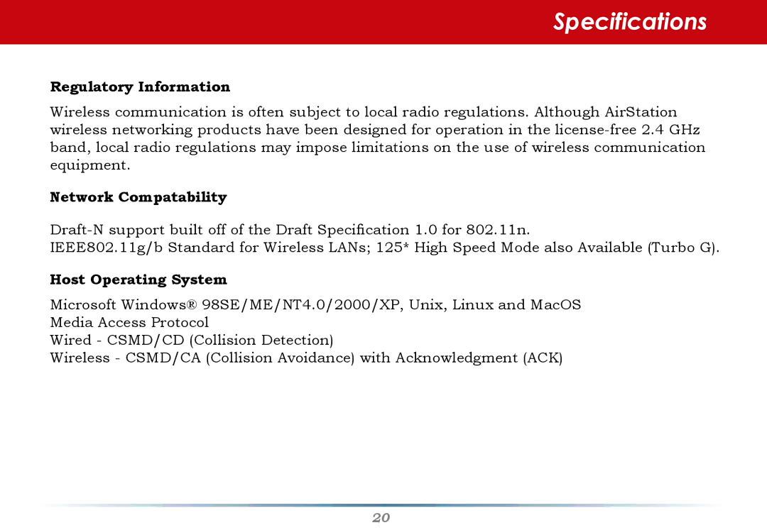 Buffalo Technology WZR-AG300NH manual Regulatory Information 