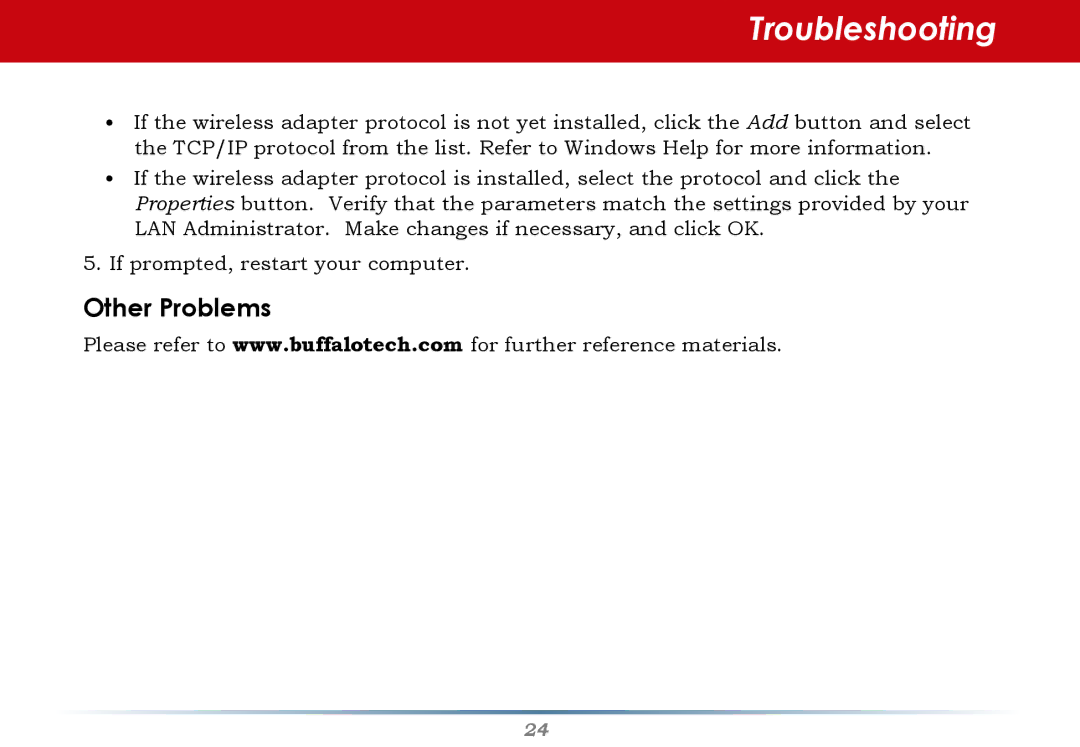 Buffalo Technology WZR-AG300NH manual Other Problems 