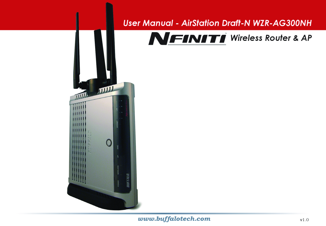 Buffalo Technology setup guide Quick Setup Guide - AirStation Draft-N WZR-AG300NH, Nfiniti Wireless Router & AP, v1.0 