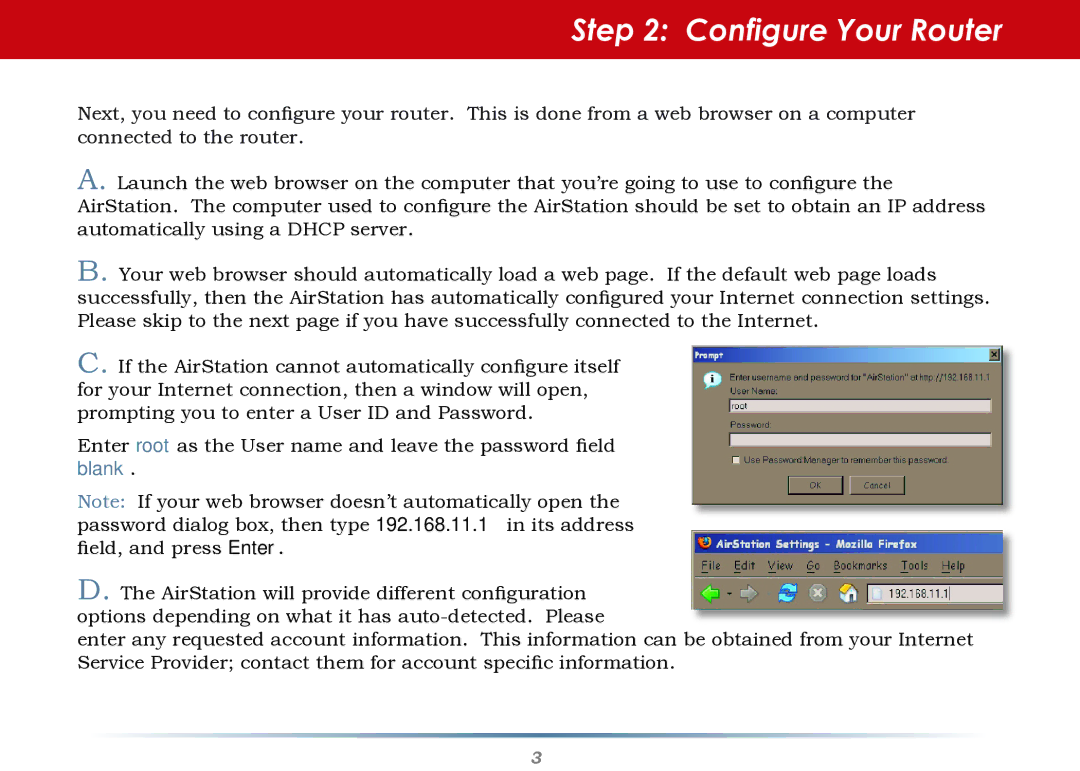 Buffalo Technology WZR-G240 setup guide Configure Your Router 