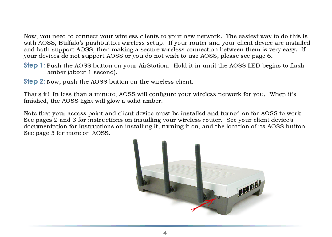 Buffalo Technology WZR-G240 setup guide Configure Wireless Settings with Aoss 