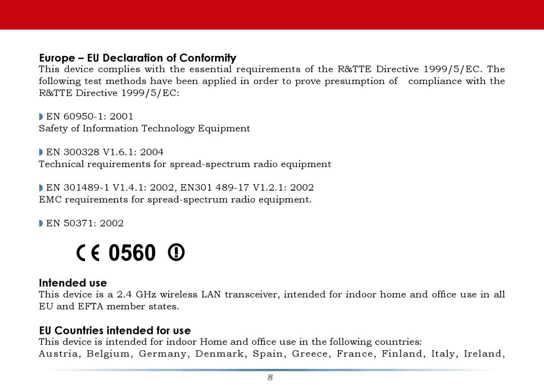 Buffalo Technology WZR-G300N setup guide Europe EU Declaration of Conformity 