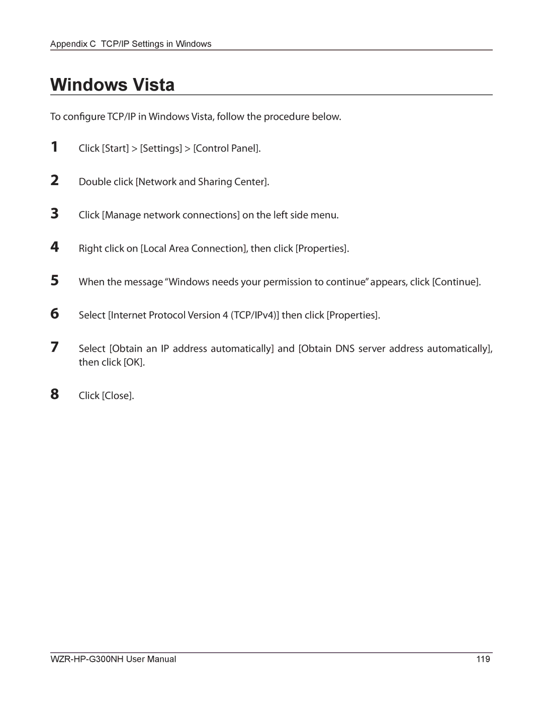 Buffalo Technology WZR-HP-G300NH user manual Windows Vista 