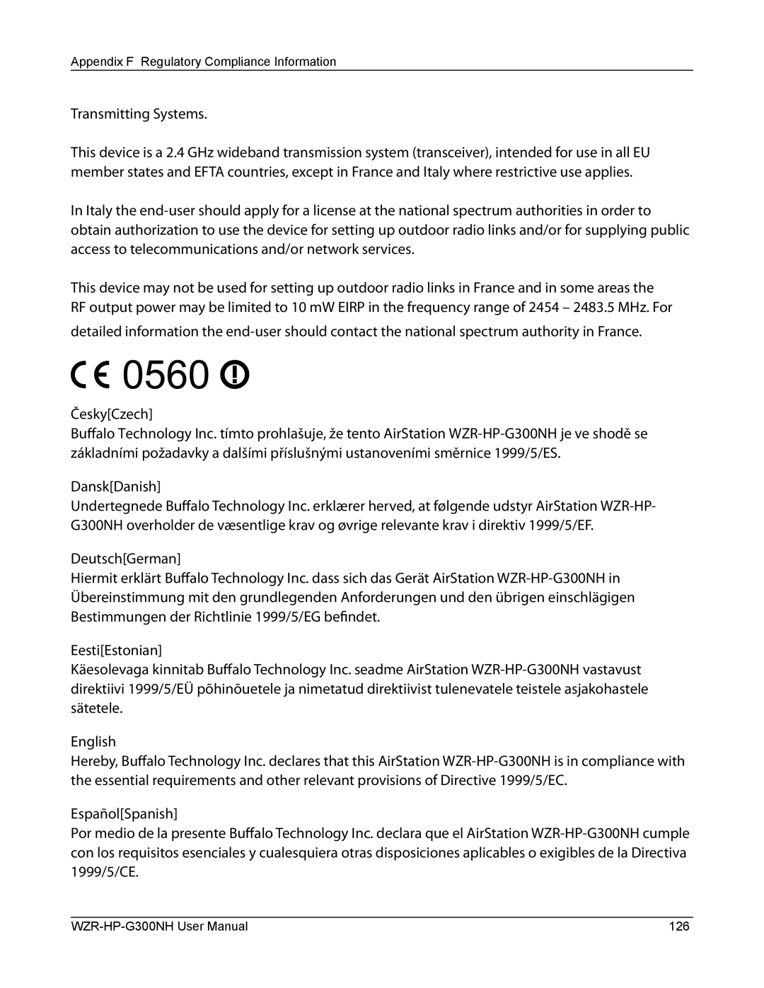 Buffalo Technology WZR-HP-G300NH user manual Transmitting Systems 