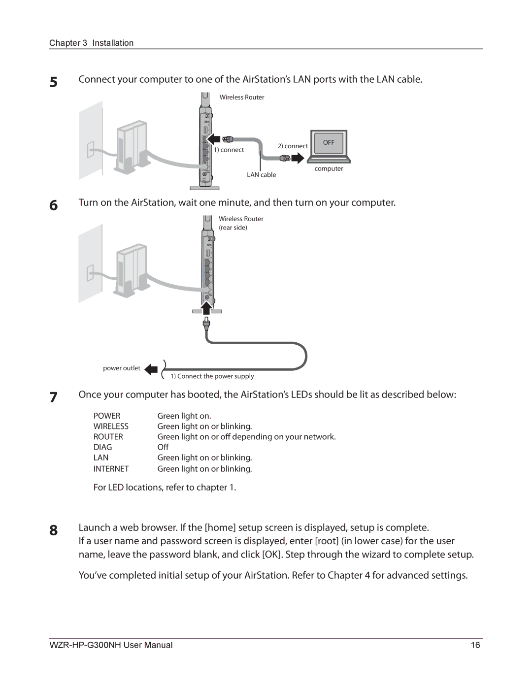 Buffalo Technology WZR-HP-G300NH user manual For LED locations, refer to chapter 