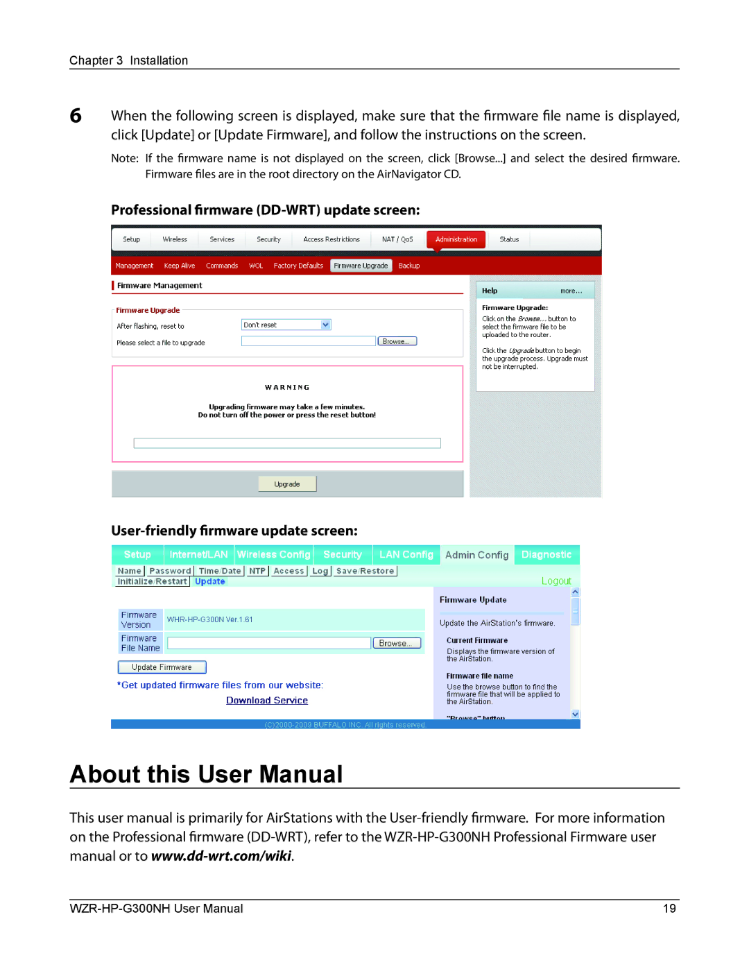 Buffalo Technology WZR-HP-G300NH user manual Installation 