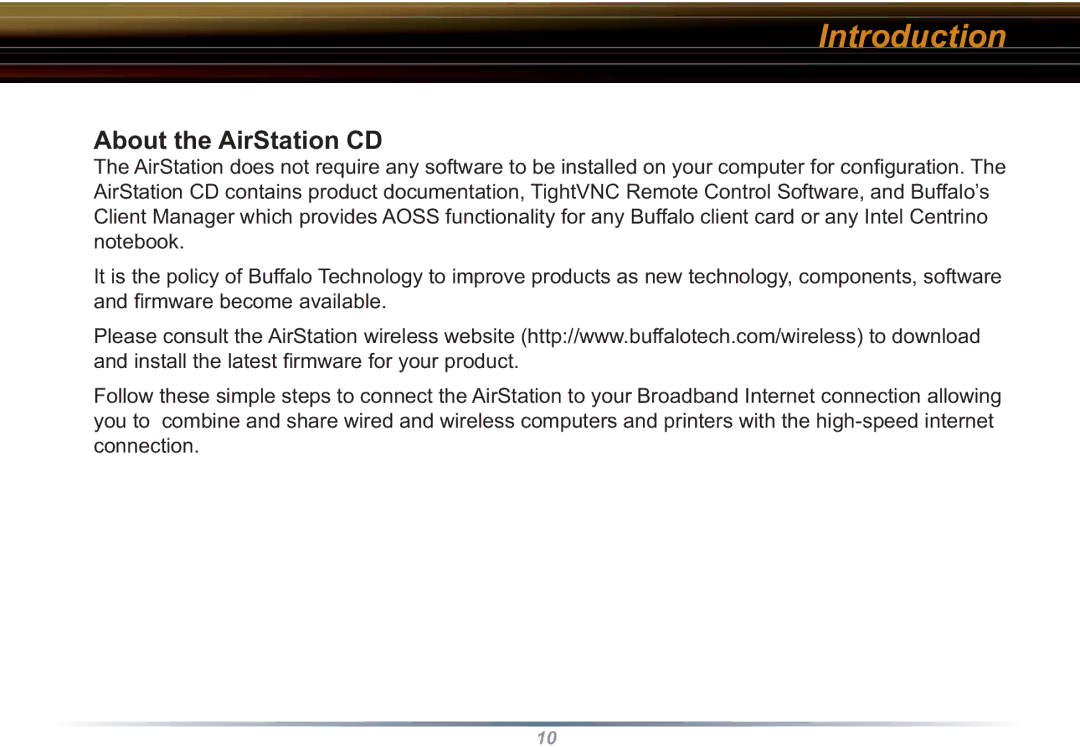 Buffalo Technology WZR-RS-G54 user manual About the AirStation CD 