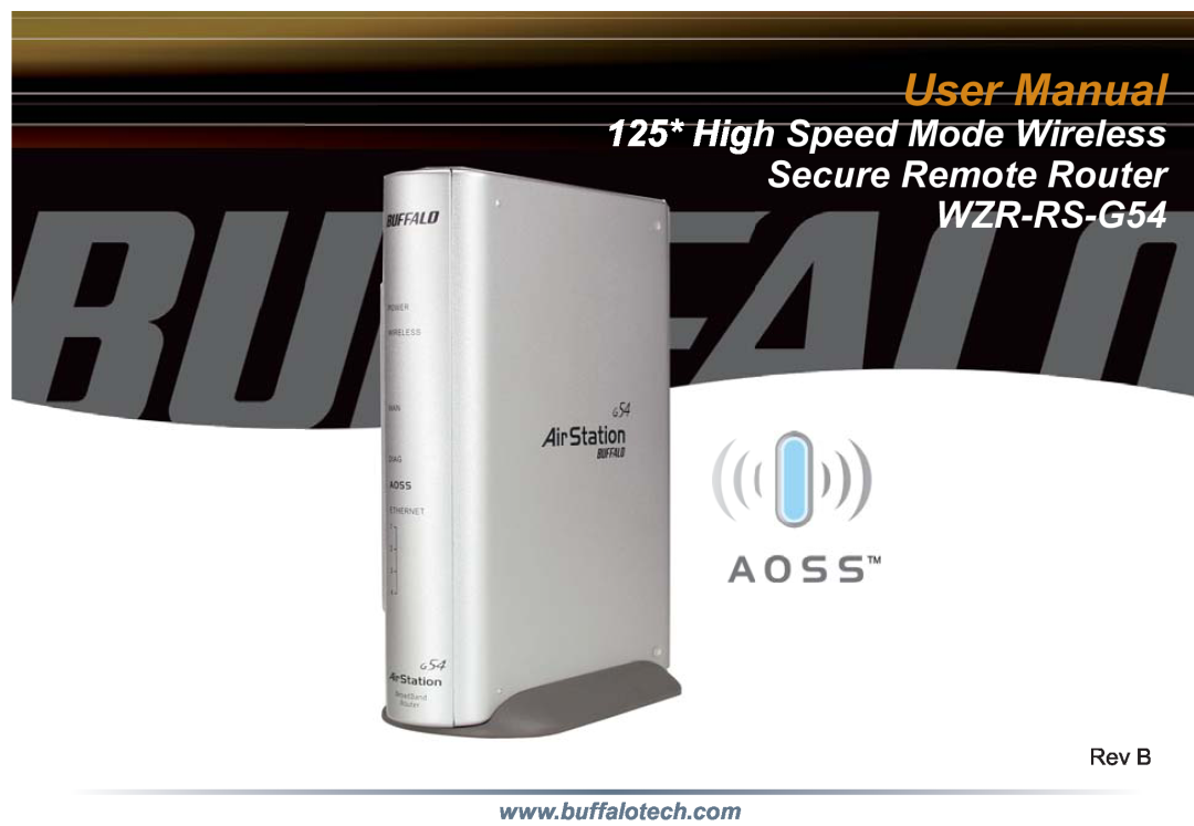 Buffalo Technology user manual User Manual, 125* High Speed Mode Wireless Secure Remote Router WZR-RS-G54 