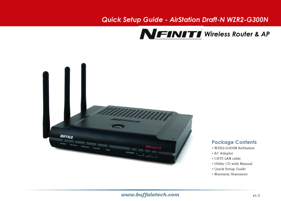 Buffalo Technology setup guide Quick Setup Guide AirStation Draft-N WZR2-G300N 