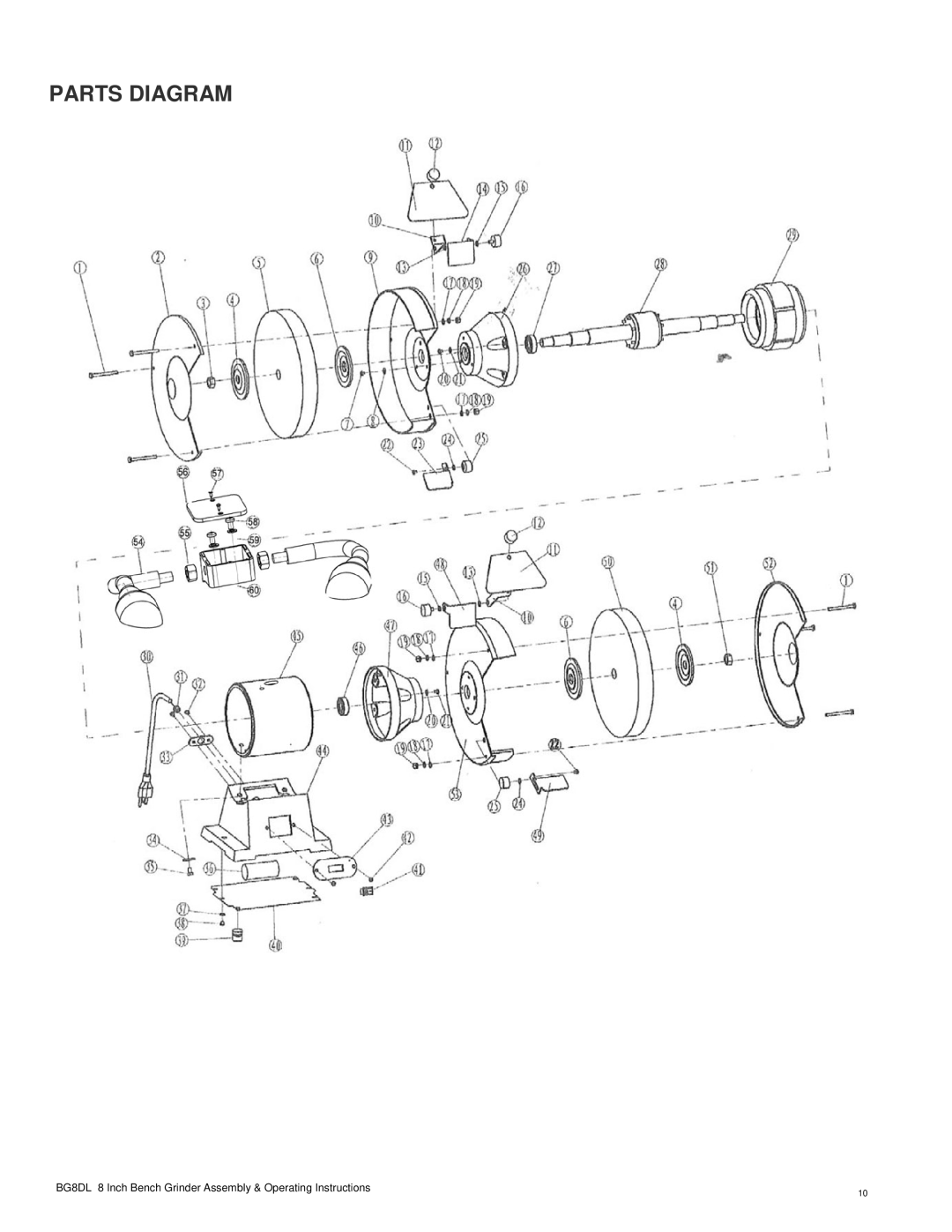 Buffalo Tools BG8DL operating instructions Parts Diagram 