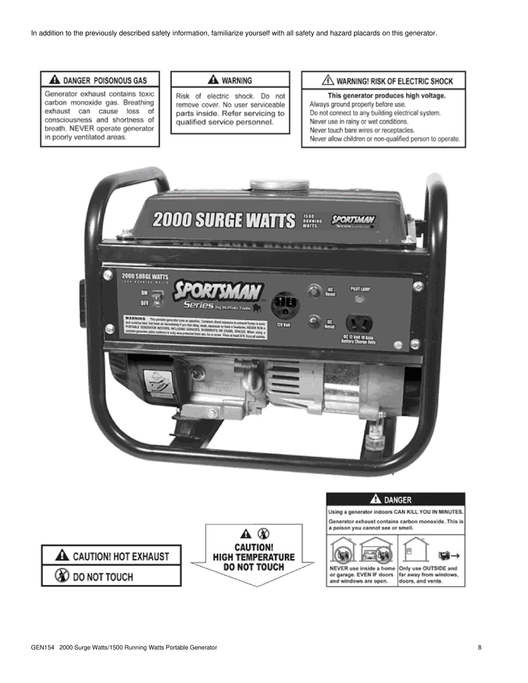 Buffalo Tools GEN154 instruction manual 