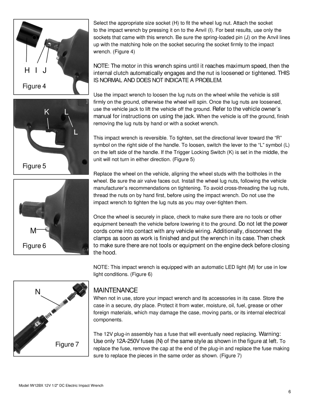 Buffalo Tools IW12BX 12V instruction manual Maintenance 