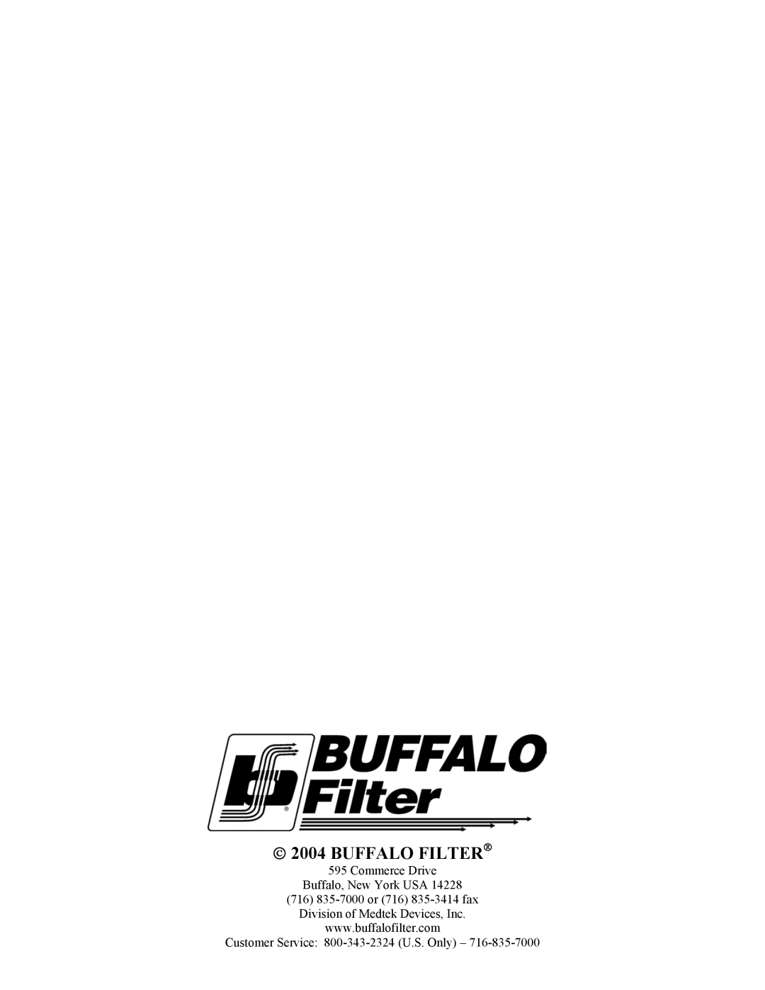 Buffalo Tools Smoke Alarm manual  2004 Buffalo FILTER 