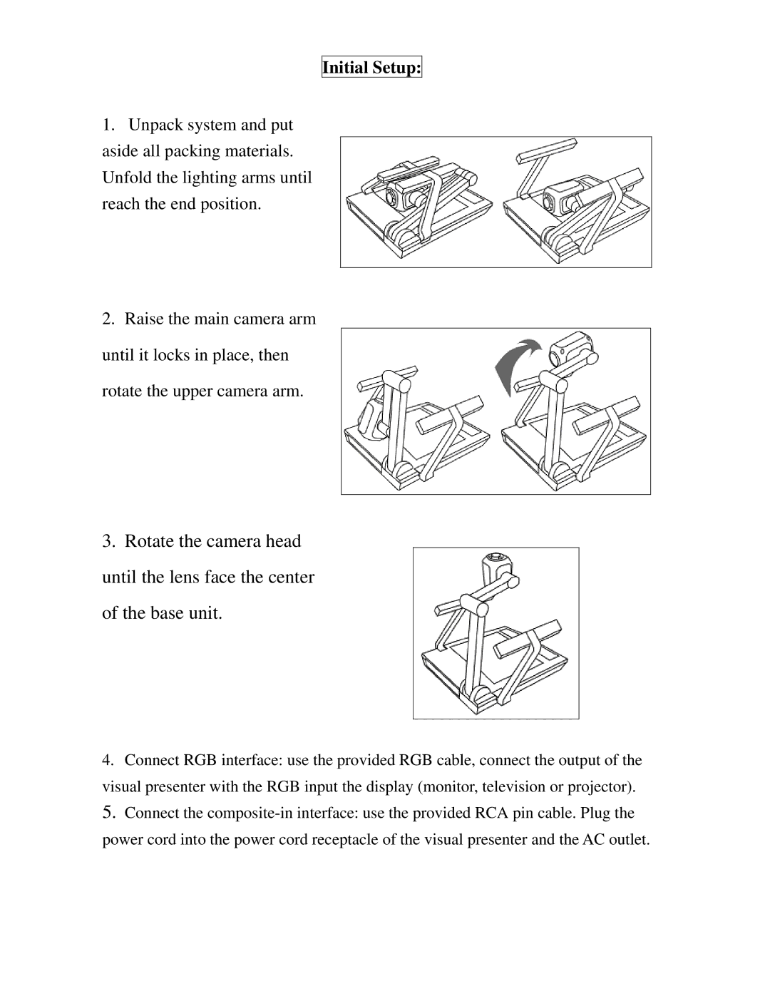 Buhl VP-30 user manual Initial Setup 