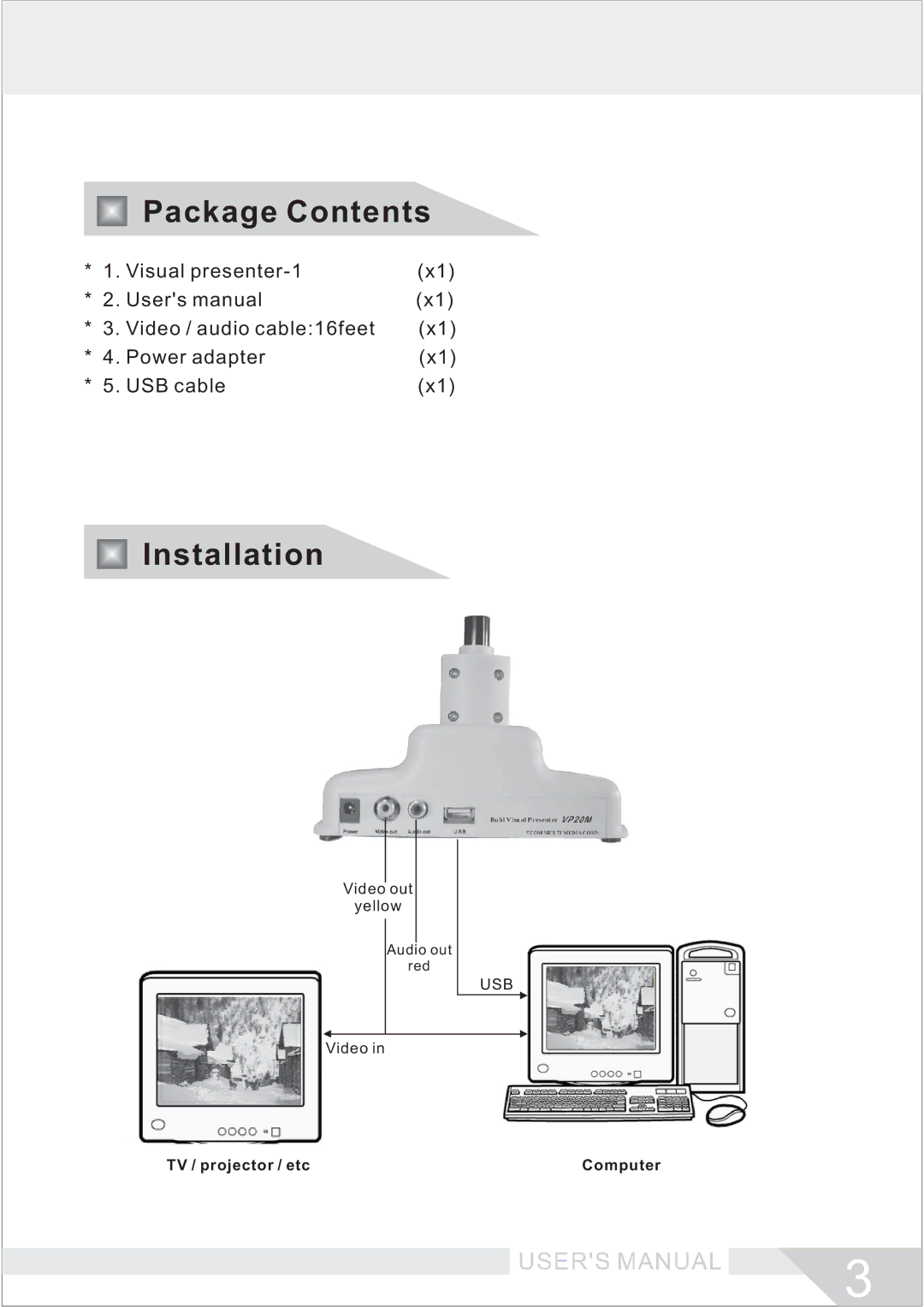 Buhl VP20M manual Package Contents, Installation 