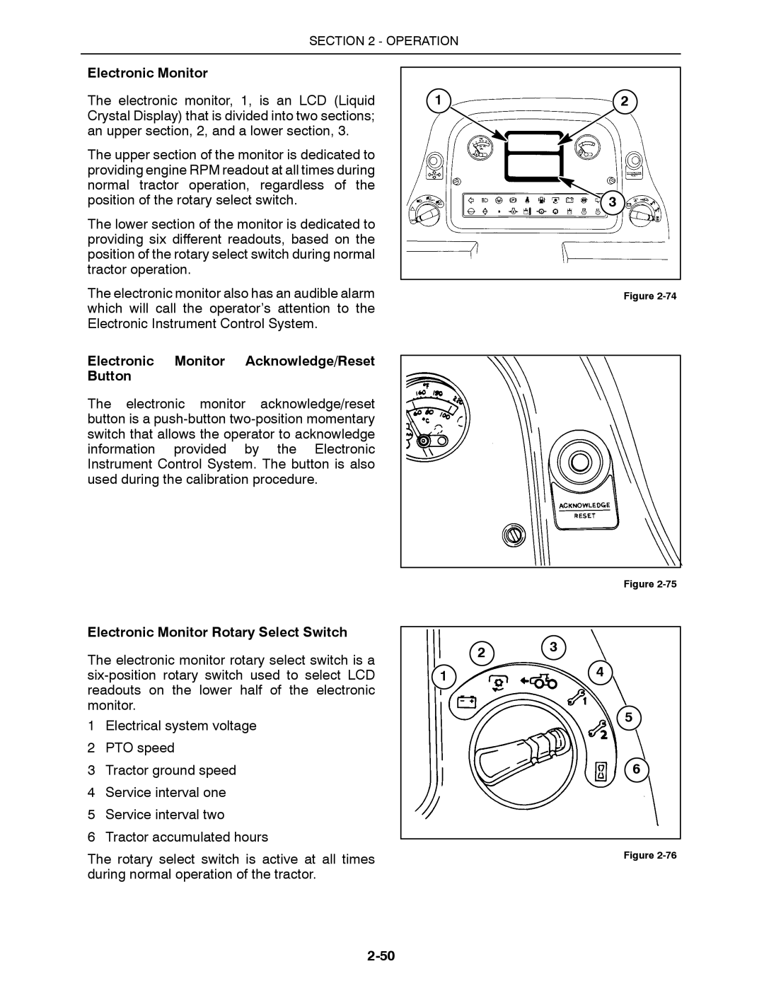 Buhler 2375, 2335, 2425, 2290, 2360 Electronic Monitor Acknowledge/Reset Button, Electronic Monitor Rotary Select Switch 