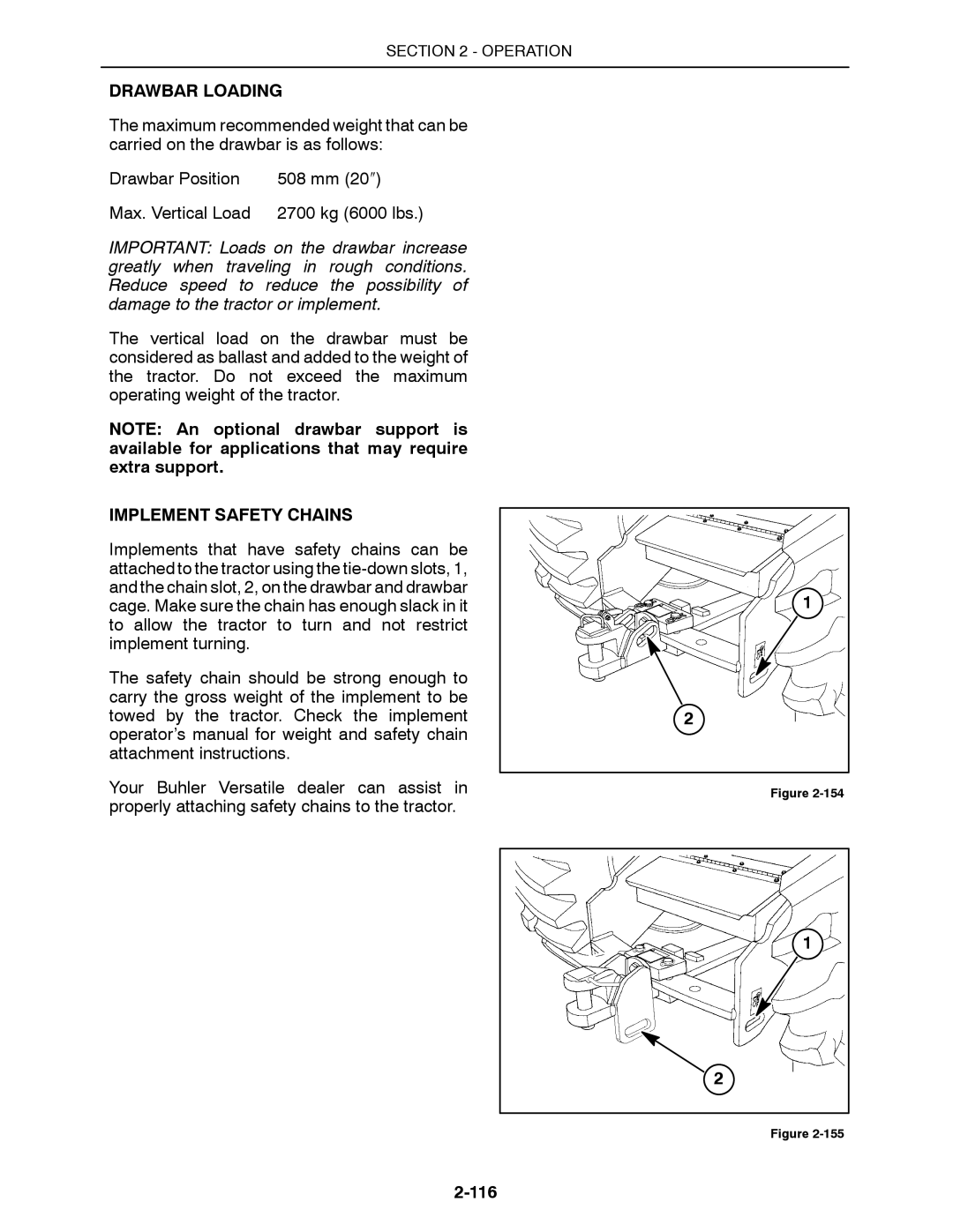 Buhler 2360, 2335, 2425, 2290, 2375 manual Drawbar Loading 