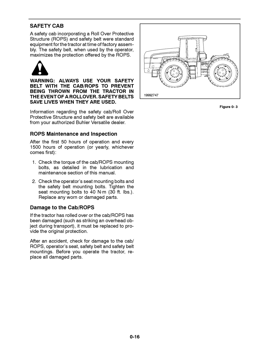 Buhler 2375, 2335, 2425, 2290, 2360 manual Rops Maintenance and Inspection 