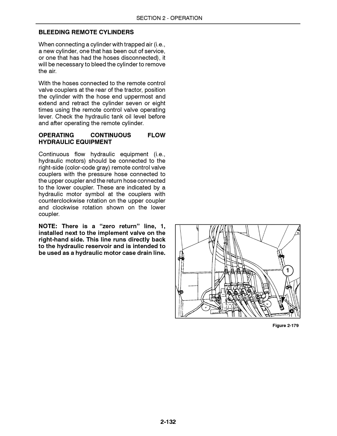 Buhler 2335, 2425, 2290, 2375, 2360 manual Bleeding Remote Cylinders, Operating Continuous Flow Hydraulic Equipment, 132 