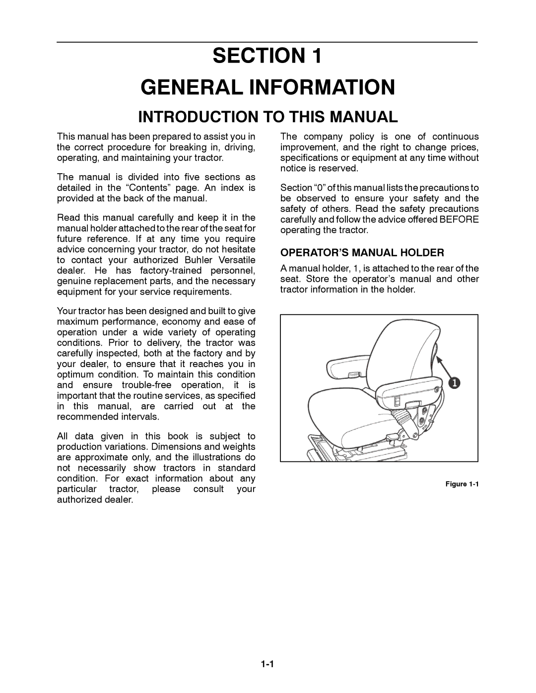 Buhler 2425, 2335, 2290, 2375, 2360 manual Introduction to this Manual, OPERATOR’S Manual Holder 