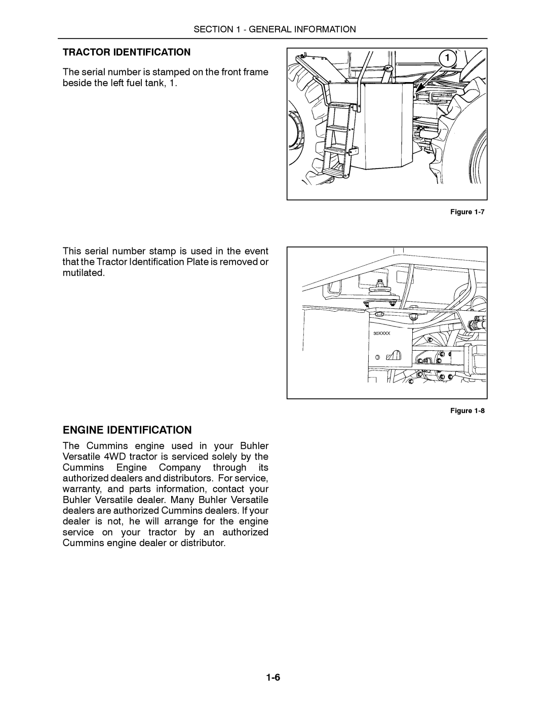 Buhler 2425, 2335, 2290, 2375, 2360 manual Engine Identification, Tractor Identification 