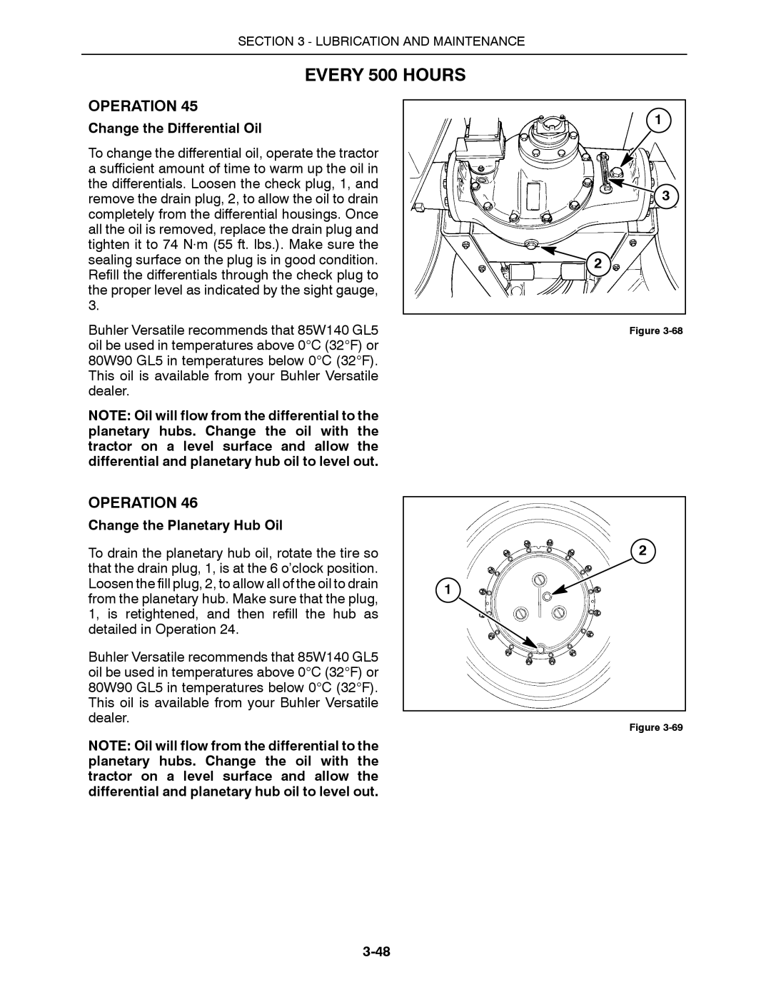 Buhler 2290, 2335, 2425, 2375, 2360 manual Change the Differential Oil, Change the Planetary Hub Oil 