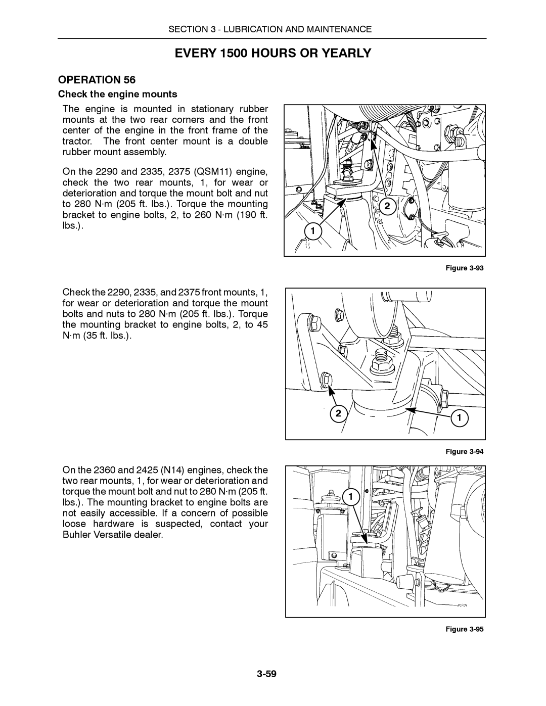 Buhler 2375, 2335, 2425, 2290, 2360 manual Check the engine mounts 
