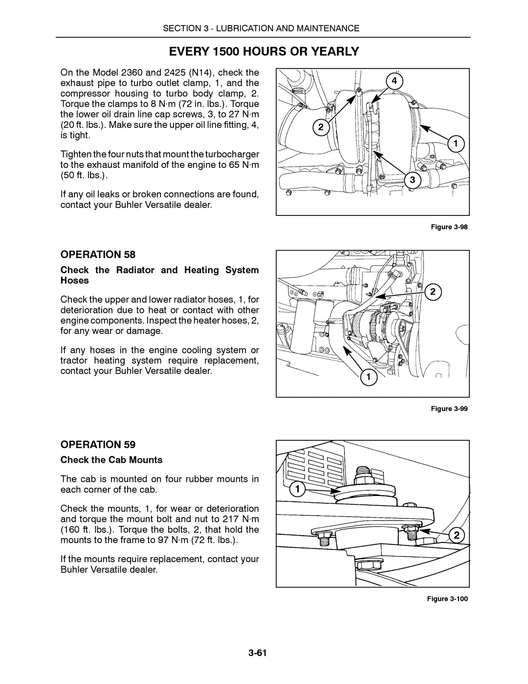 Buhler 2335, 2425, 2290, 2375, 2360 manual Check the Radiator and Heating System Hoses, Check the Cab Mounts 