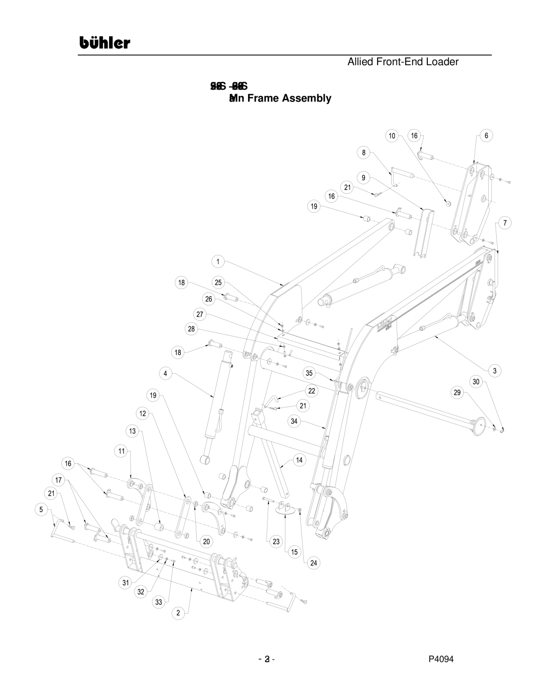 Buhler manual 2595 2595 S 2596 2596 S Main Frame Assembly 