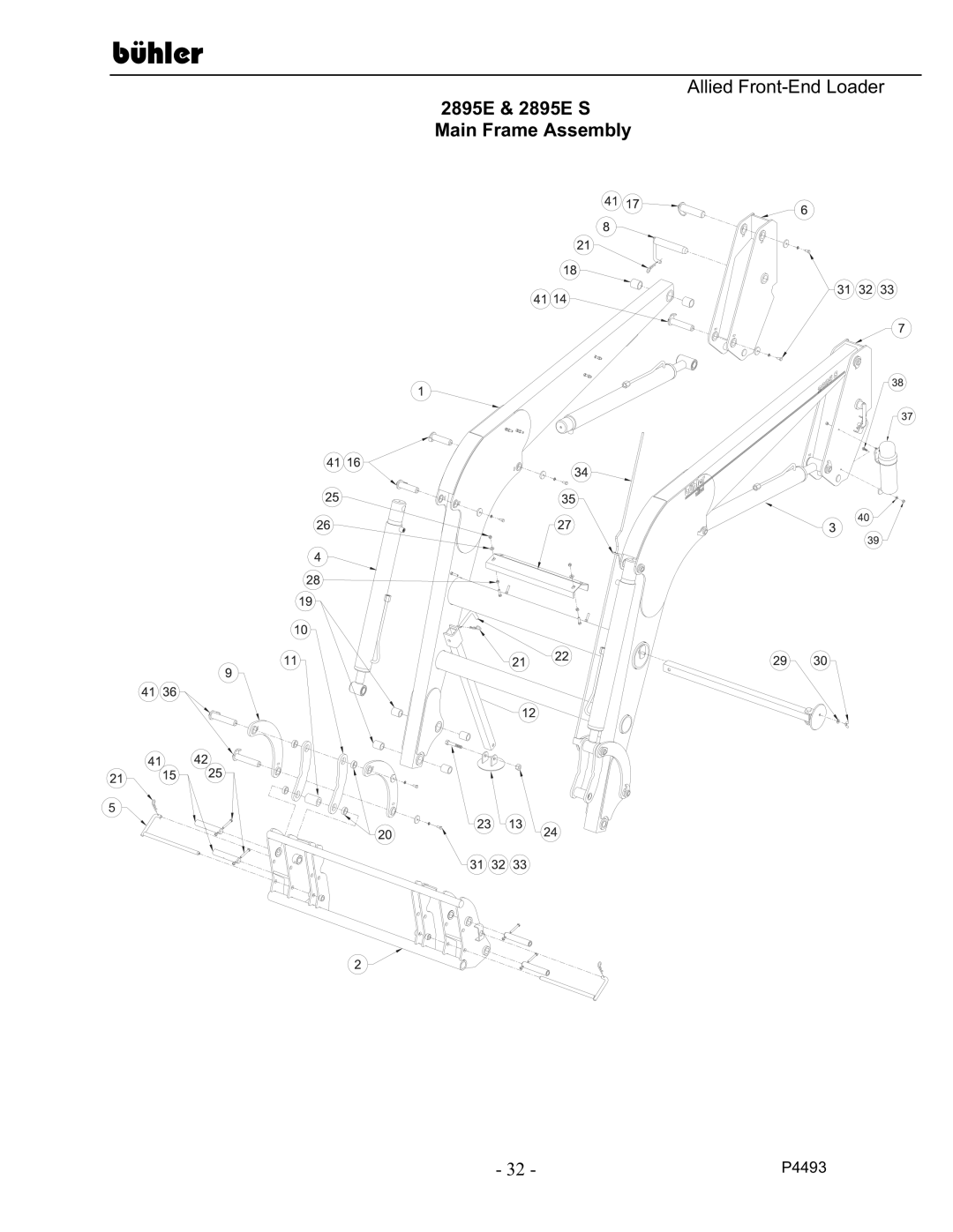 Buhler manual 2895E & 2895E S Main Frame Assembly 