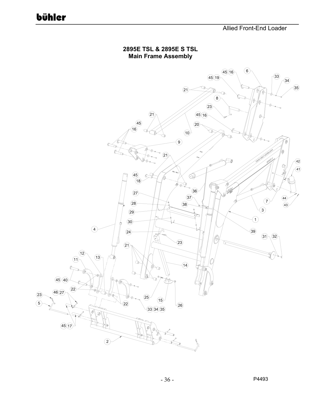 Buhler manual 2895E TSL & 2895E S TSL Main Frame Assembly 