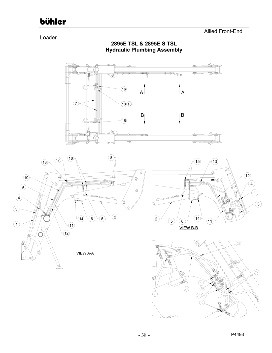 Buhler manual 2895E TSL & 2895E S TSL Hydraulic Plumbing Assembly 