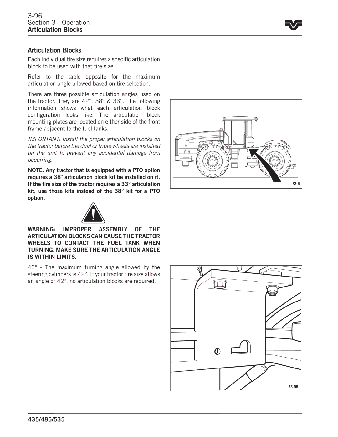 Buhler 435, 485, 535 manual Operation Articulation Blocks 