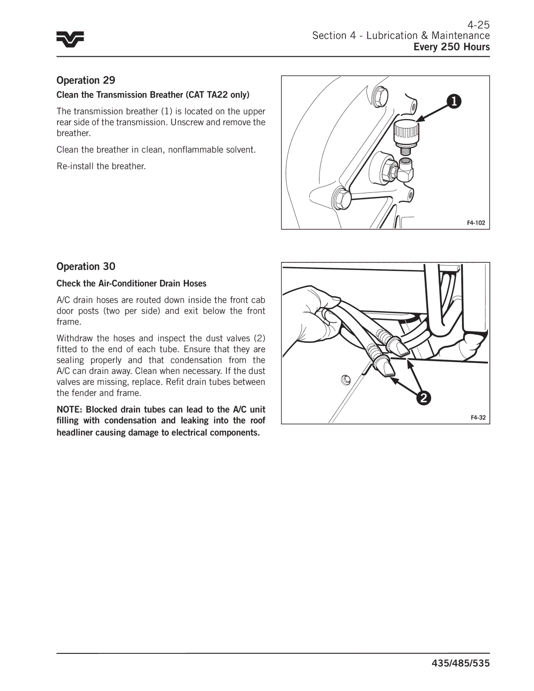 Buhler 435, 485, 535 manual Headliner causing damage to electrical components 