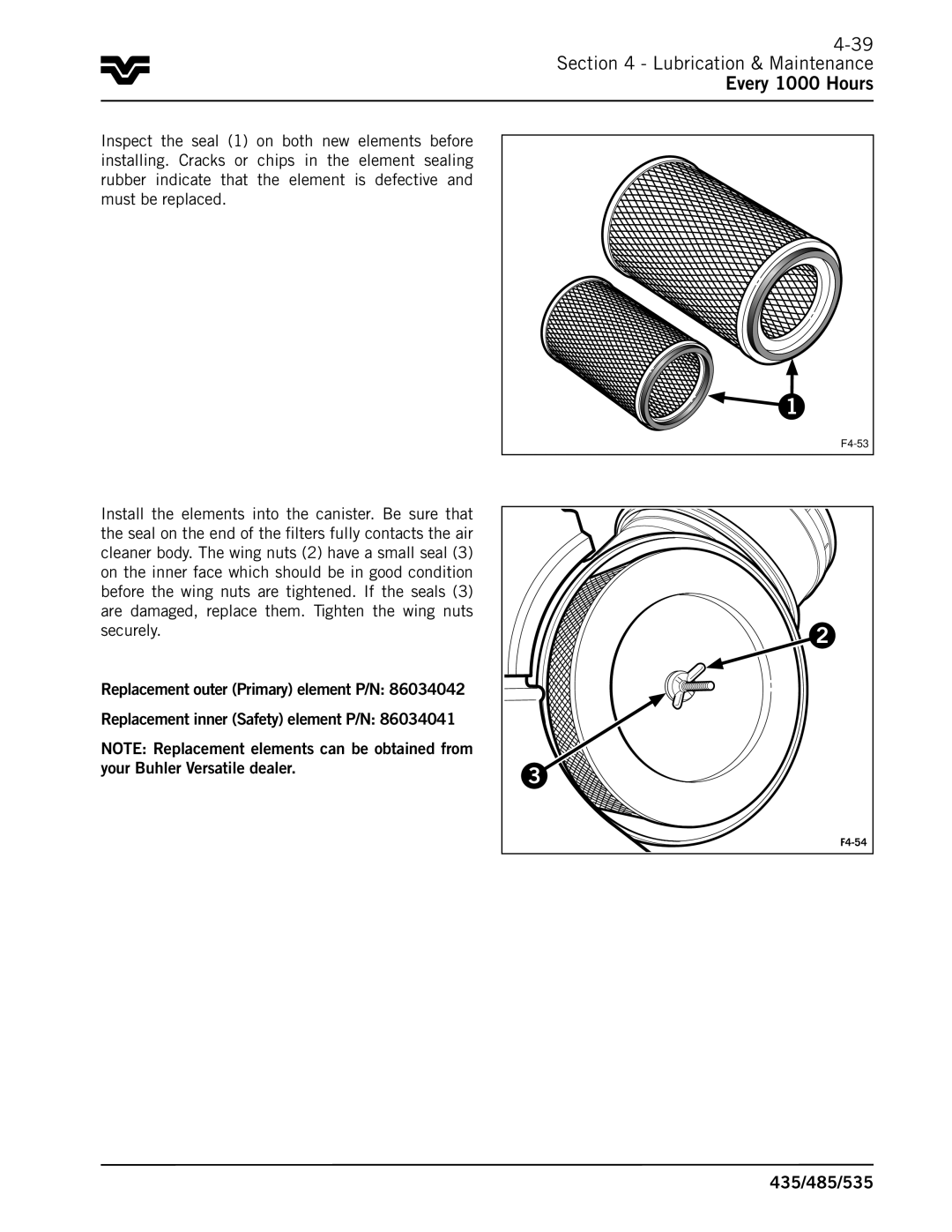 Buhler 535, 485, 435 manual Lubrication & Maintenance Every 1000 Hours 