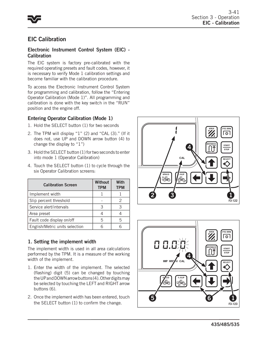 Buhler 535, 485, 435 manual Operation EIC Calibration, Electronic Instrument Control System EIC Calibration 