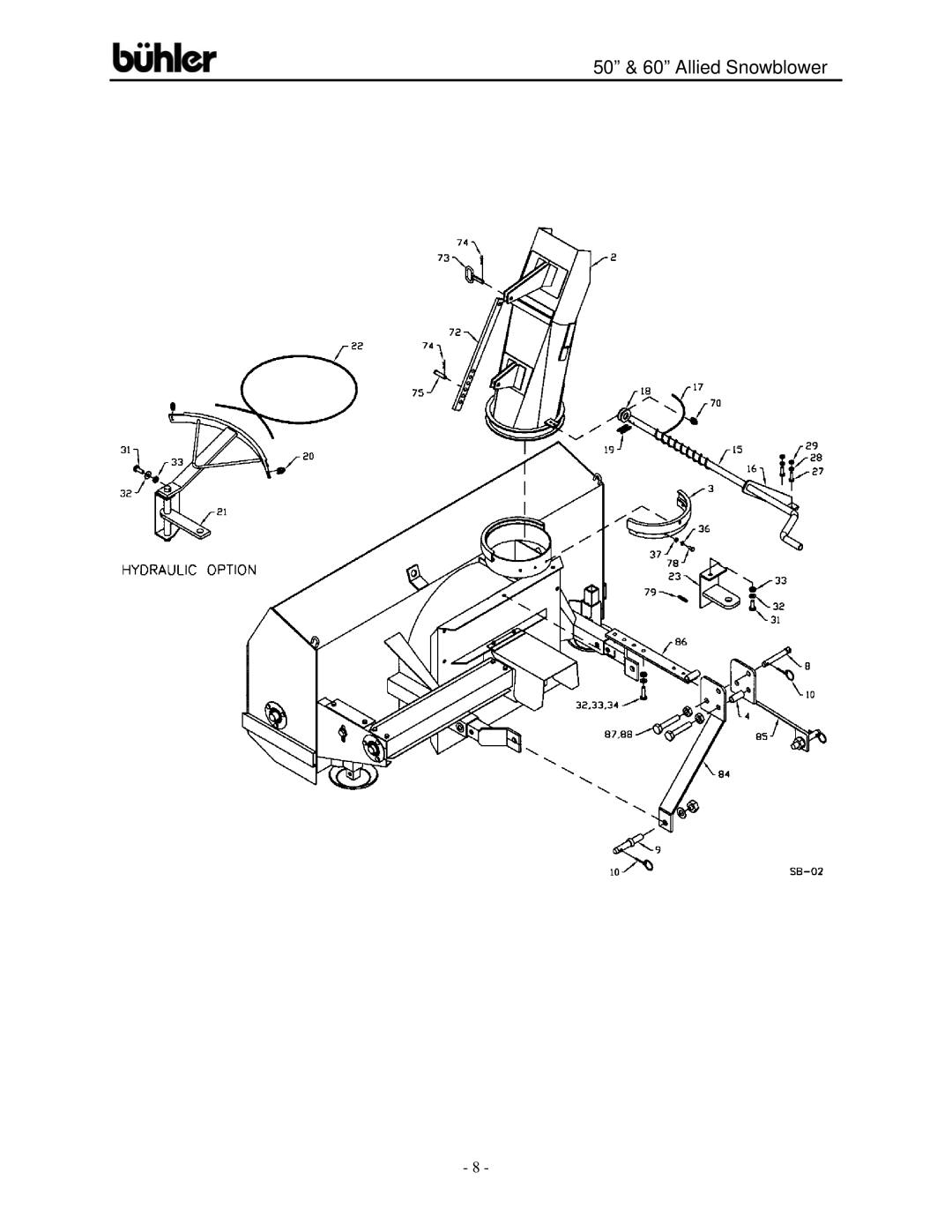 Buhler FK312, 50-inch, 60-inch warranty 50 & 60 Allied Snowblower 