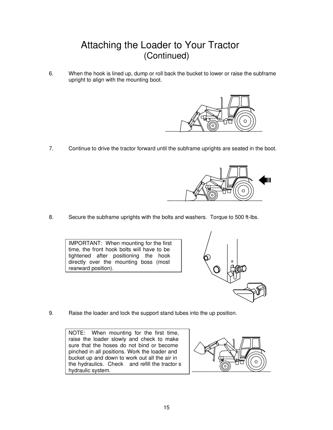 Buhler 595 manual Attaching the Loader to Your Tractor 