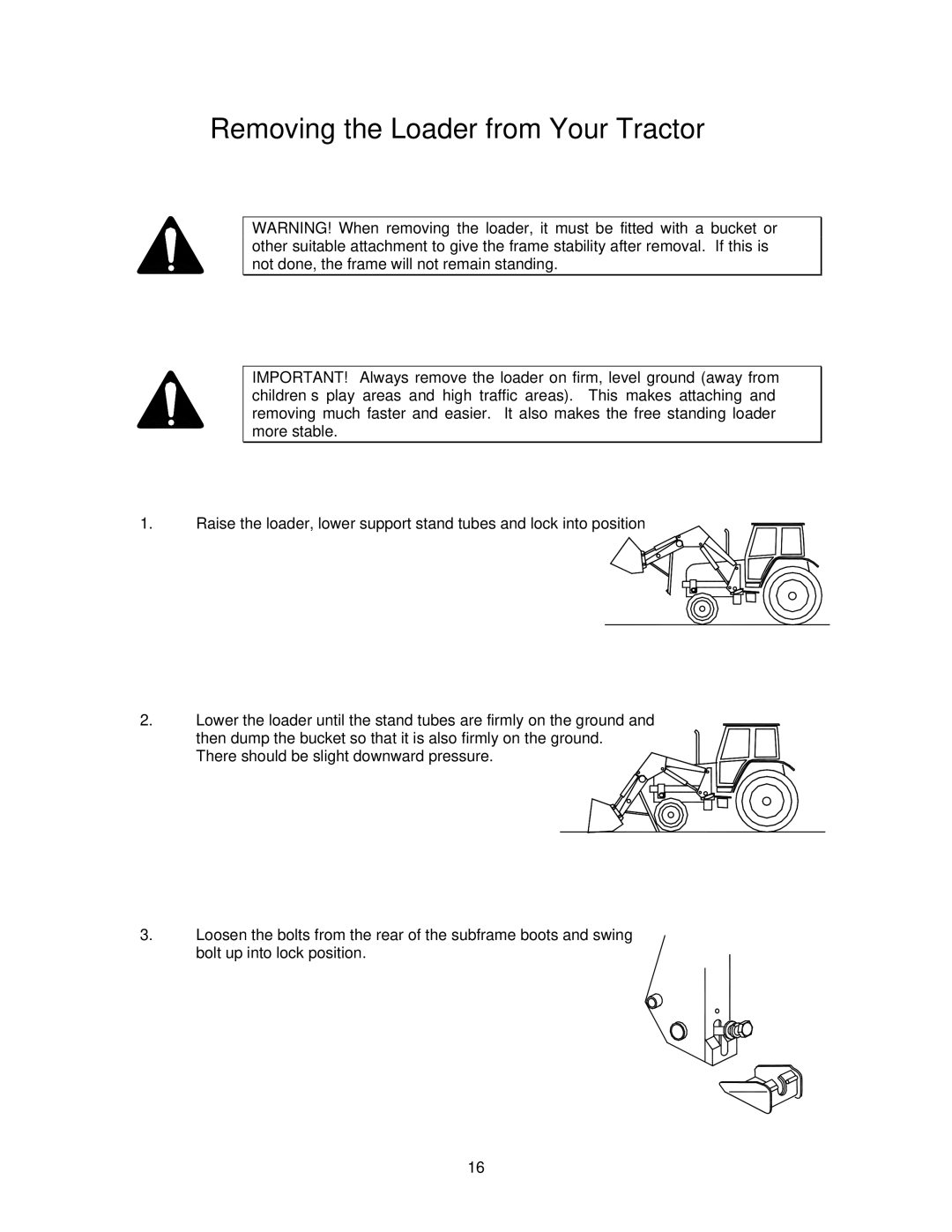 Buhler 595 manual Removing the Loader from Your Tractor 