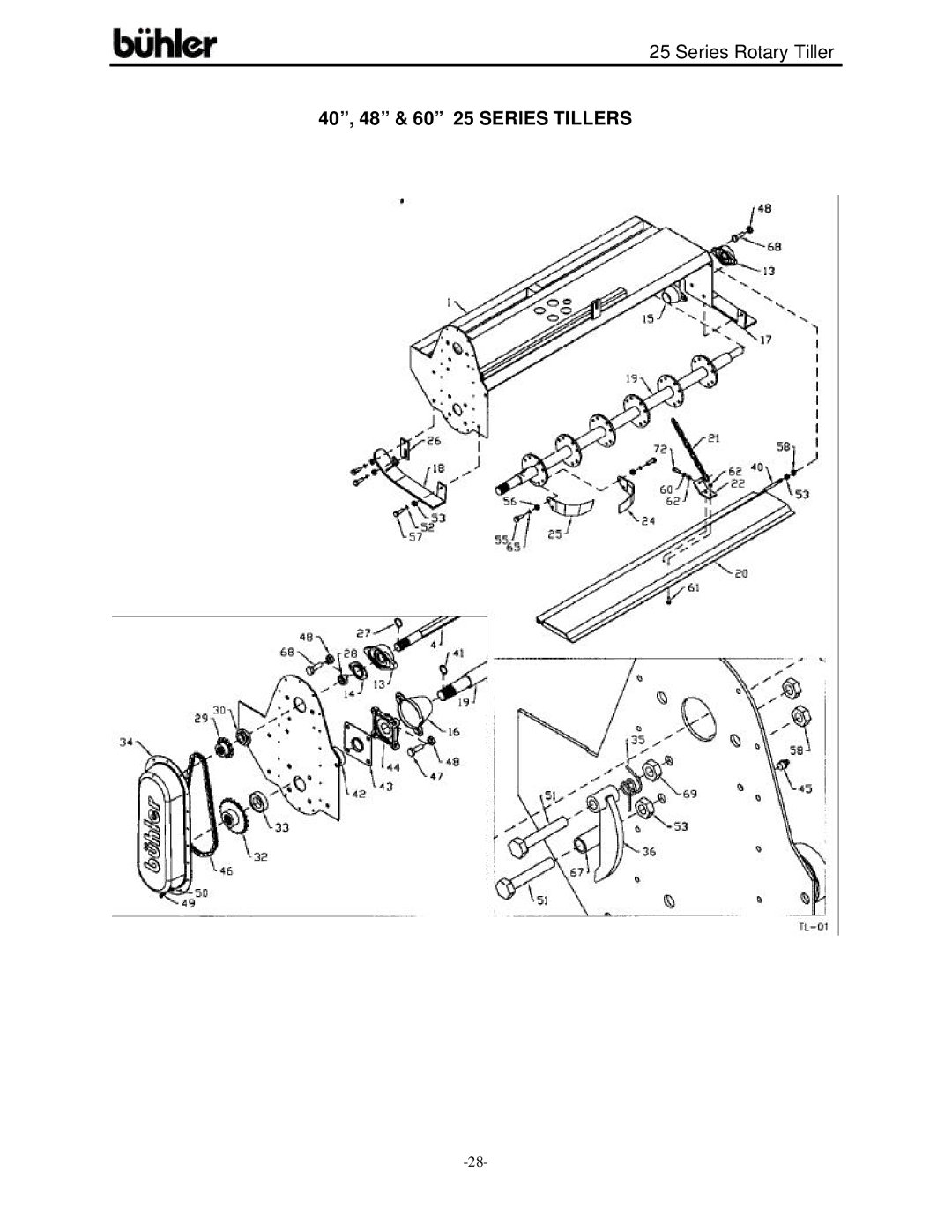 Buhler FK303 warranty 40, 48 & 60 25 Series Tillers 