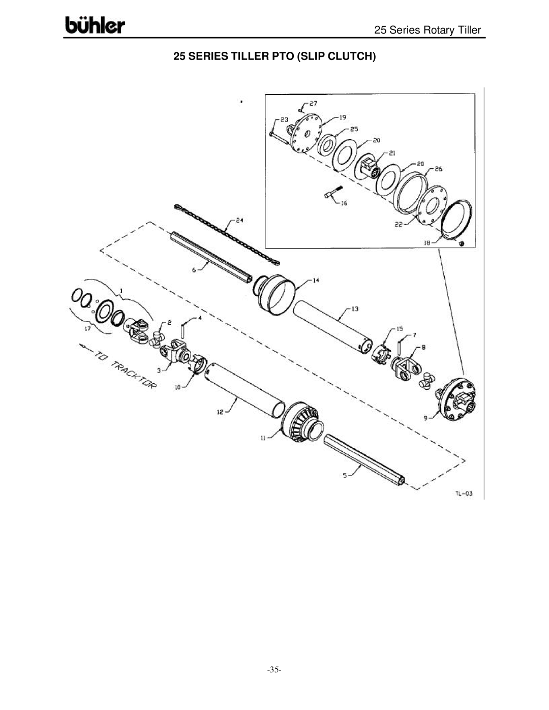 Buhler FK303 warranty Series Tiller PTO Slip Clutch 